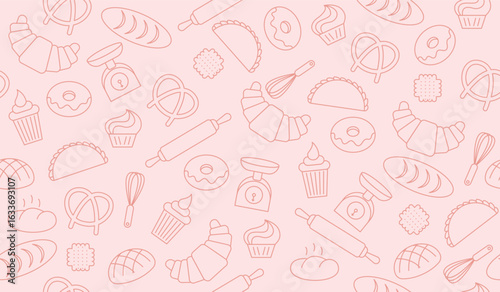 Cute bakery pattern background vector design