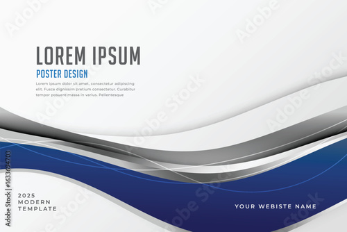 abstract blue wavy background in business style