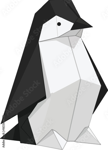 Origami Penguin Vector Illustration