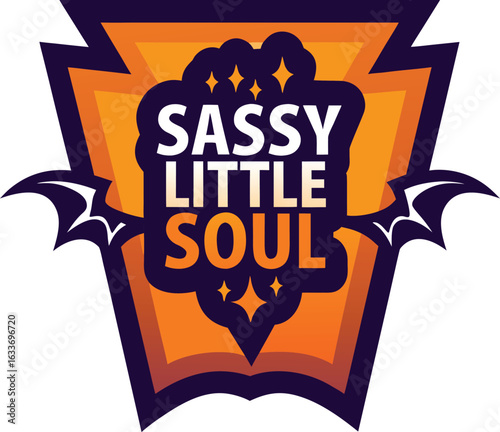 Charming sassy little soul text graphic design for apparel and merchandise isolated on transparent background