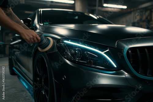 Dark car detailing