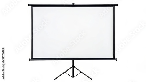 Portable Projector Screen with Tripod Stand isolated on White Background