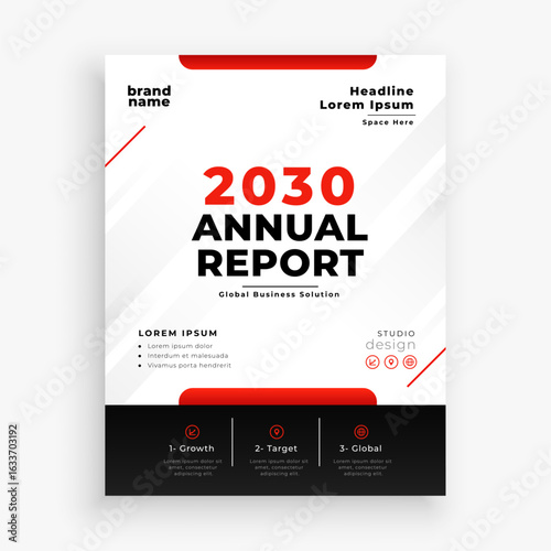 modern business magazine template for company annual cover page
