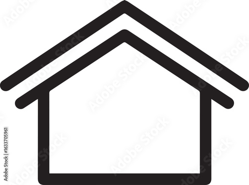 Simple home icon perfect for real estate, construction, or design projects; modern and clean aesthetic provides a professional touch for any brand