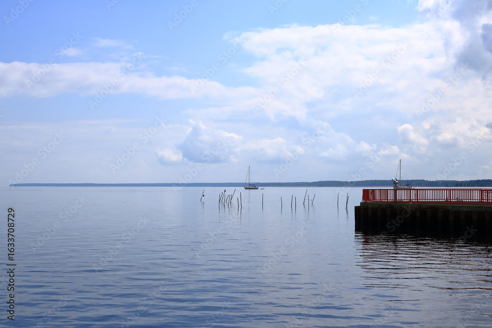 Obraz premium nature and boat sports at the Stettiner Haff near Ueckermünde, Mecklenburg-Western Pomerania, Germany