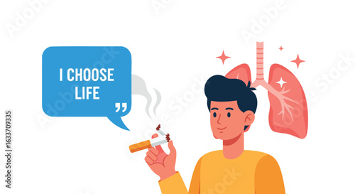 Quit Smoking Health Choice Illustration