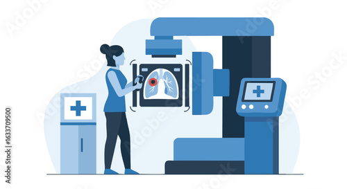 Medical Scan and Lung Diagnosis Illustration