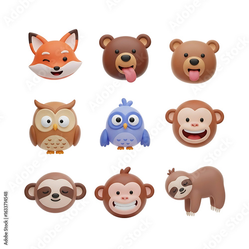 ICON SET FUNNY ANIMAL  PNG
