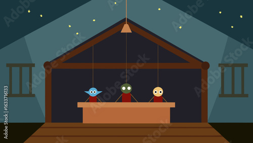 puppet masters attic stage string puppets