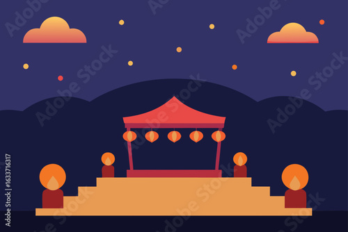 sky lantern festival stage floating lights