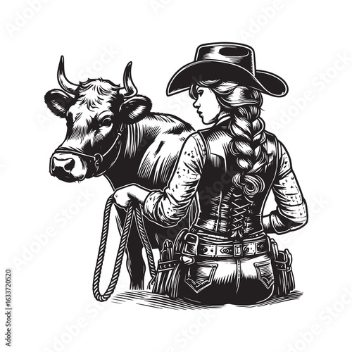 Wallpaper Mural Western modern cowgirl.  Torontodigital.ca