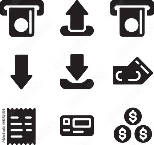 Financial Transaction Icons cash money