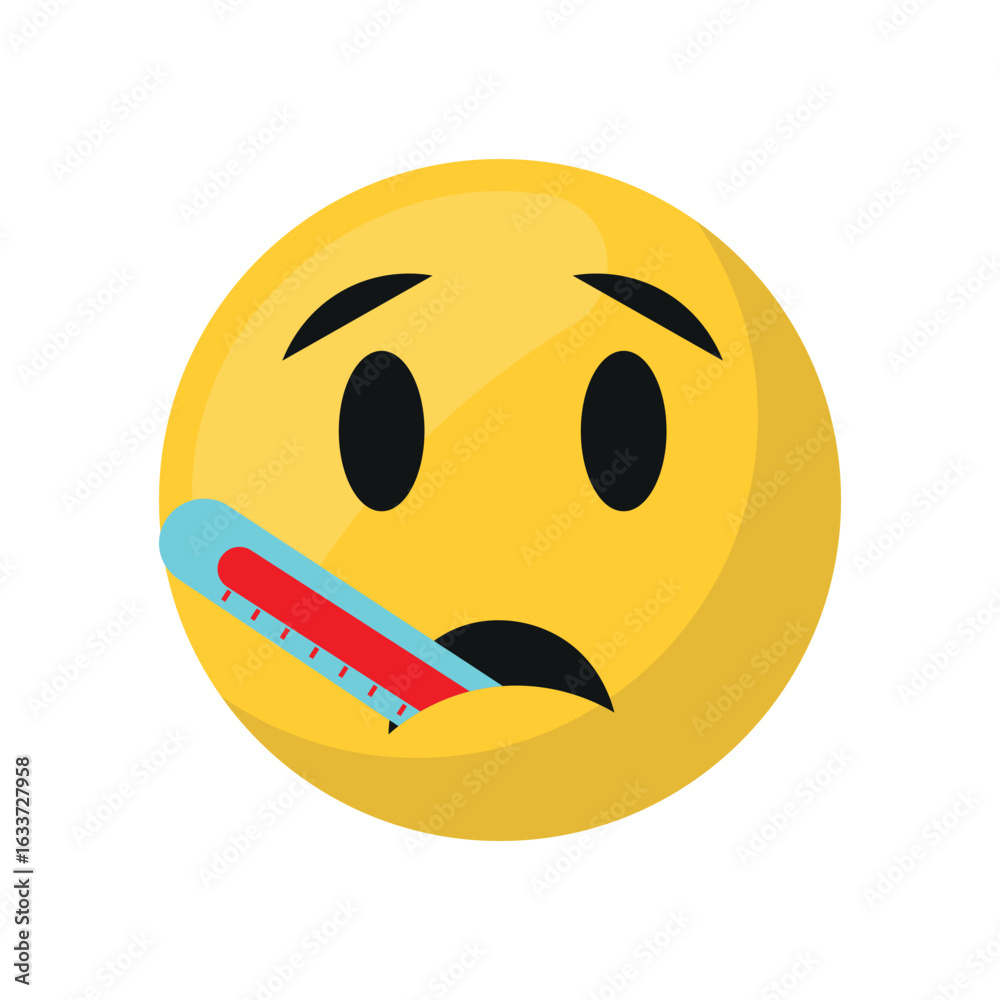 Fototapeta premium Sick Emoji Icon