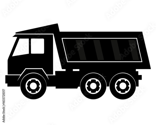 Dump Truck  icon,Dump Truck black silhouette vector illustration