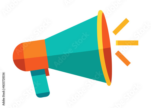 Dynamic megaphone flat vector icon,Hand holding megaphone icon