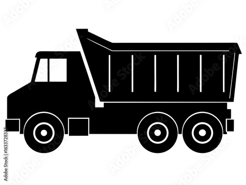 Dump Truck  icon,Dump Truck black silhouette vector illustration