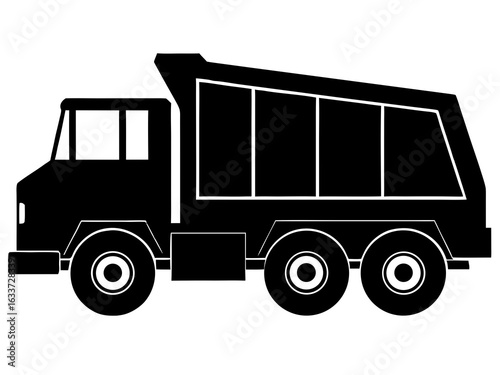 Dump Truck  icon,Dump Truck black silhouette vector illustration