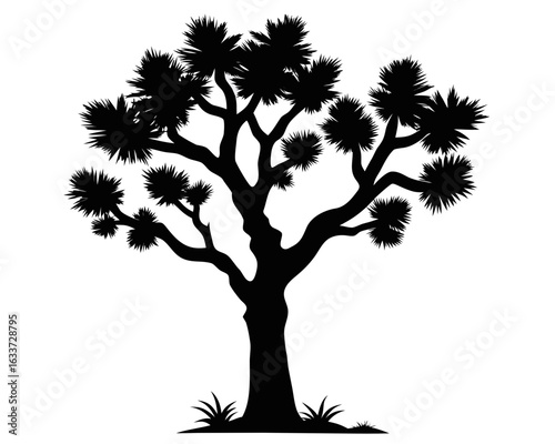 joshua tree  black silhouette vector,joshua tree  icon