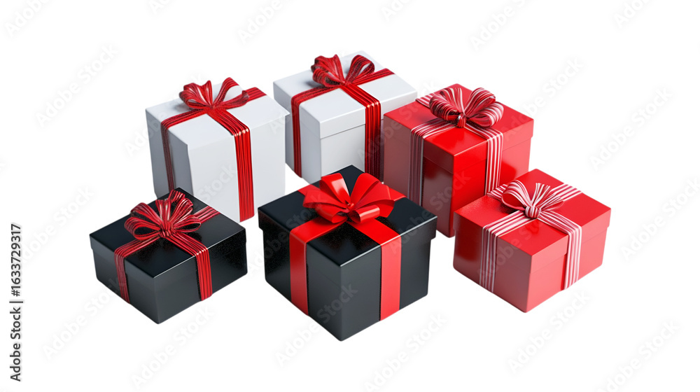 Obraz premium Assorted Gift Boxes Isolated – High Resolution PNG.