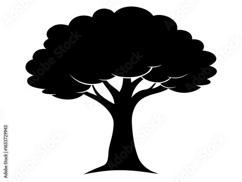 Tree  icon,Tree  black silhouette vector on white background