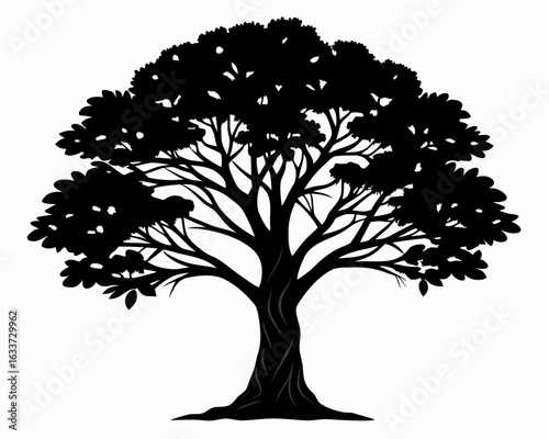 Tree  icon,Tree  black silhouette vector on white background