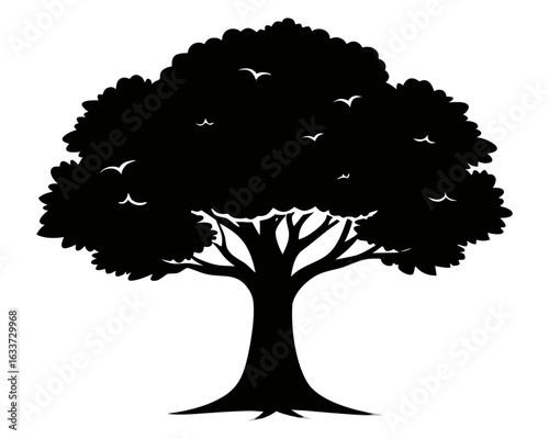 Tree  icon,Tree  black silhouette vector on white background
