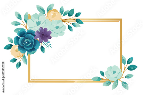 Floral frame wedding art