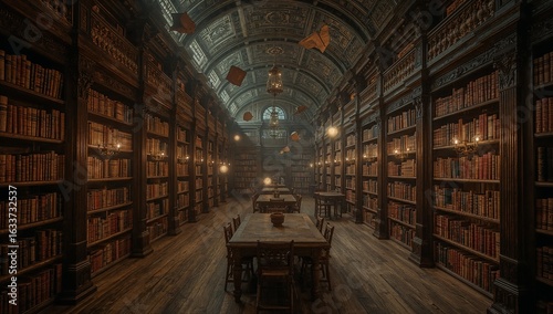 old books in library