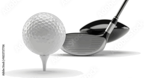 Golf Ball on Tee: Sports Branding and Tutorial Visual