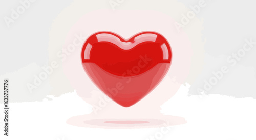 Heart Like Button: Red Glowing Engagement and Love Reactions