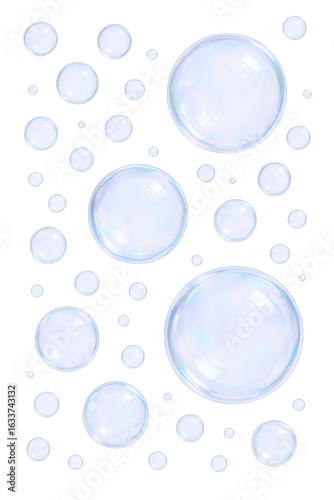 Wallpaper Mural Collection of Transparent Bubbles with Iridescent Reflections Floating Against a Dark, Void-like Backdrop Torontodigital.ca