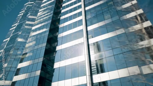 Reflective glass skyscraper facade modern architecture building exterior
