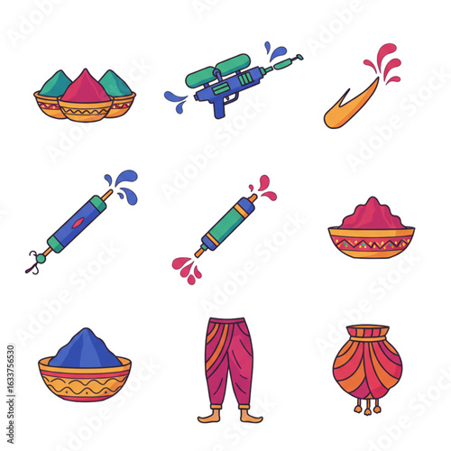 Celebrate vibrant Holi festival with colorful powder and water fun, embracing the joyous Indian tradition