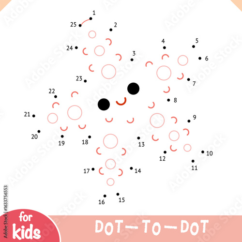 Cute cartoon starfish dot to dot page for kids about ocean animals. Connect numbers to complete the outline. Educational game for coloring and number practice.