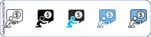 Poverty Icon Pack Multistyle Illustration