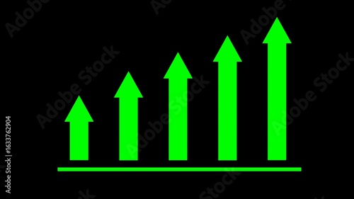 business graph grow and green arrow