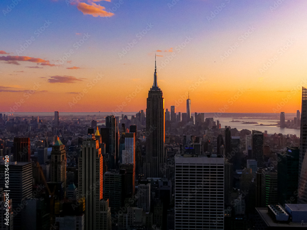 Fototapeta premium Coucher de soleil sur New York