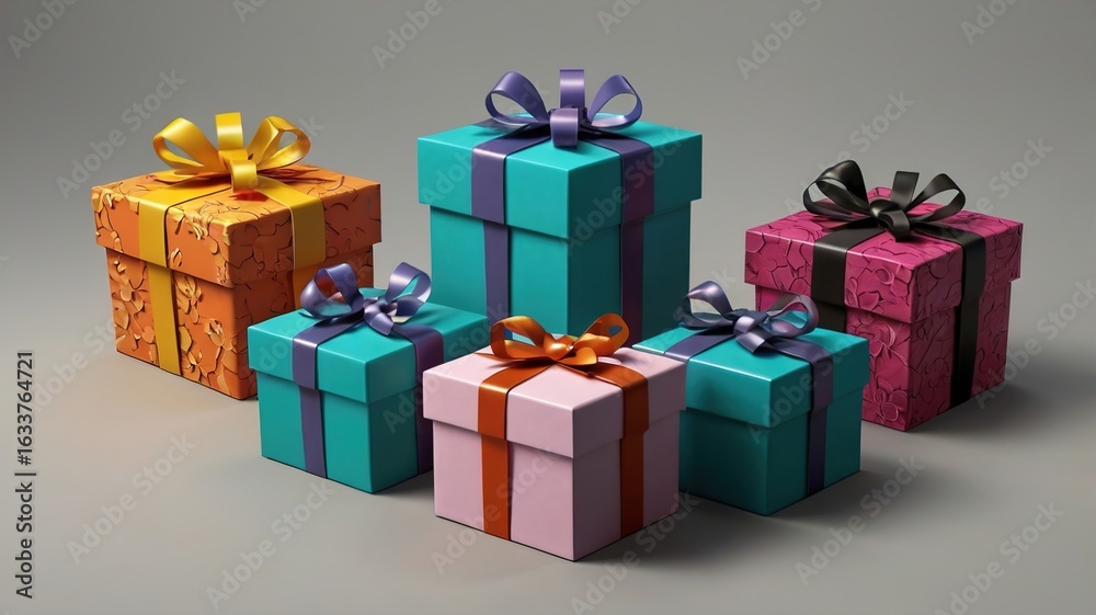 Obraz premium gift boxes with ribbon and bow