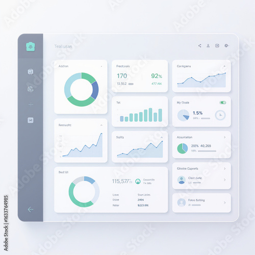 Minimalist Dashboard Interface for UI/UX Concept. Clean user interface mockup for analytics dashboard. Great for SaaS, web design, and UI presentations.