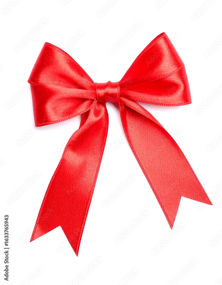 Fototapeta premium Red satin ribbon bow (7)