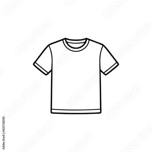 Simple Black and White T-Shirt Illustration Classic Casual Wear Short Sleeves Round Neck Unisex Clothing Apparel