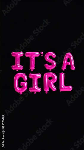 Pink balloons, gender reveal