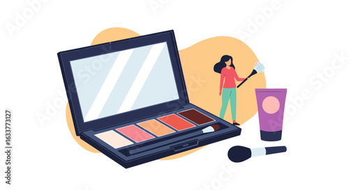 Exploring the world of makeup and cosmetics with creative artistic tools for beauty enhancement