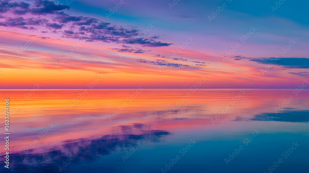 Fototapeta premium Colorful Sunset Over Calm Water