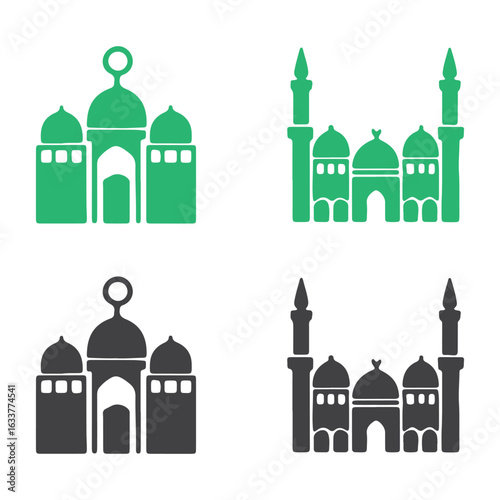 Ramadan and Muslim Vector Icons, Islamic Mosque Symbols
