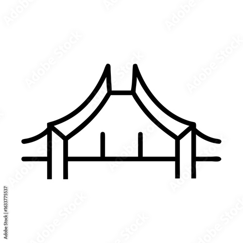 Abstract illustration of a bridge in minimal line art style  