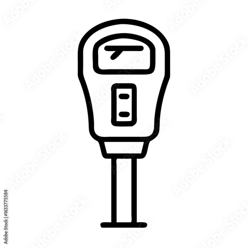 Parking meter icon in simple line art style on white background  