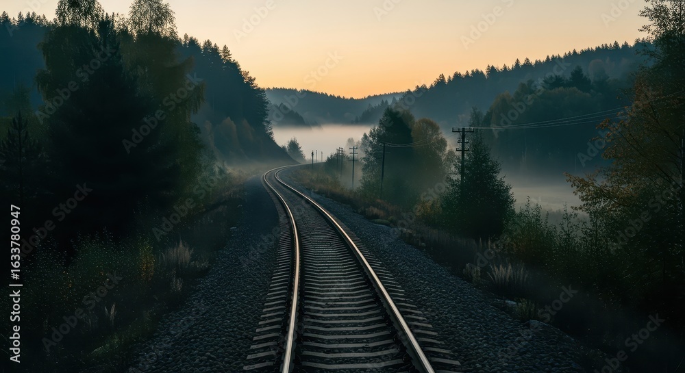 Fototapeta premium Train Tracks in the Countryside