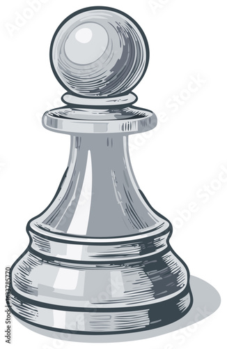 Isolated Pawn Chess Piece Illustration Strategy Game Element Drawing Design