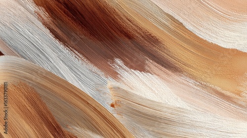 Abstract brush strokes in earthy tones with textured patterns  